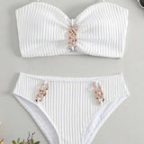Bañador Halter Unicolor Rayado