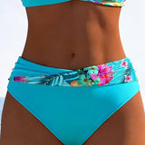 Bikini Bralette Estilo Impreso Contrastante