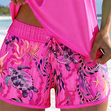 Tankini Elegante Impreso Océano Con Corte