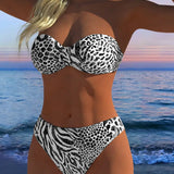 Bañador Sexy Impreso Leopardo de Dos Piezas