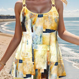 Tankini con tirantes y estampado