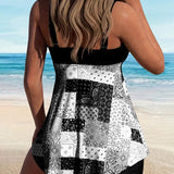 Tankini de Dos Piezas Impreso Boxer