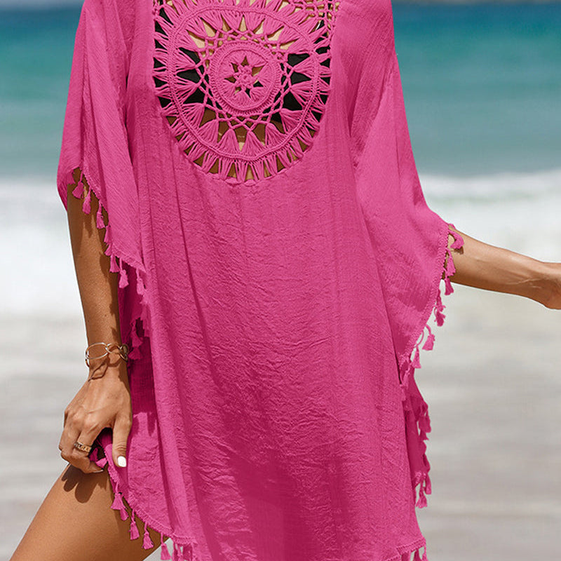 Cubierta de playa con pompones