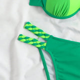Conjunto de bikini de color bloque