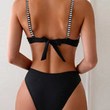 Bikini Sexy Rayado Contraste Triángulo