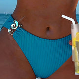 Bikini Motivo Vertical Boucle Metálica Abierta