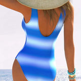 Maillot de baño de una pieza de tendencia degradado retorcido