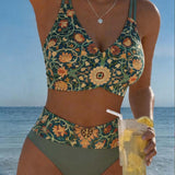 Bikini Vintage Impreso Floral Sexy