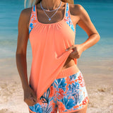 Tankini Sin Mangas Camiseta Impresa Shorts