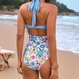 Conjunto de Dos Piezas de Traje de Baño con Cuello Halter