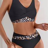 Bikini Leopardo Deportivo Cuello V