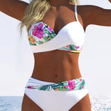 Bikini Bralette Estilo Impreso Contrastante