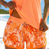 Tankini Elegante Impreso Océano Con Corte