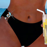 Bikini Motivo Vertical Boucle Metálica Abierta