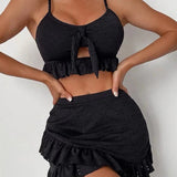 Conjunto de bikini de tres piezas con vestido