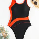 Trendy bañador de una pieza en colores contrastantes