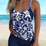 Tankini Adelgazante Boxer Impreso de Dos Piezas