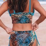 Bikini Sexy Leopardo Con Volantes Impreso