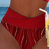 Bikini Profundo Cuello en V Patchwork
