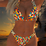 Bikini de Diseño con Hebilla Metálica de Lunares