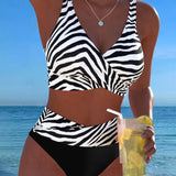 Bikini Cebra Contraste de Color
