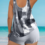 Conjunto de bikini tankini estampado coco