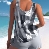 Conjunto de bikini tankini estampado coco