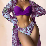 Bikini de tres piezas con abertura