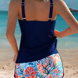 Tankini Sin Mangas Camiseta Impresa Shorts