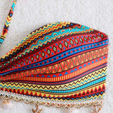 Bikini Casual Rayas Arcoíris con Flecos