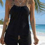 Tankini Motivo Leopardo Costuras Cordon De Ajuste
