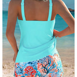 Tankini Sin Mangas Camiseta Impresa Shorts