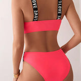 Bikini Letra Tirantes Sujetador Dos Piezas