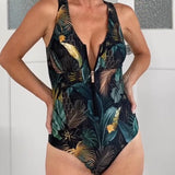 Maillot de baño de una pieza con cremallera