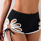 Bikini Sling de Color Contrastante Hueco Sexy