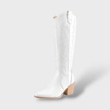 Botas de Cano Alto Femininas em Estilo Ocidental