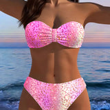 Bikini Impreso Leopardo Bandeau