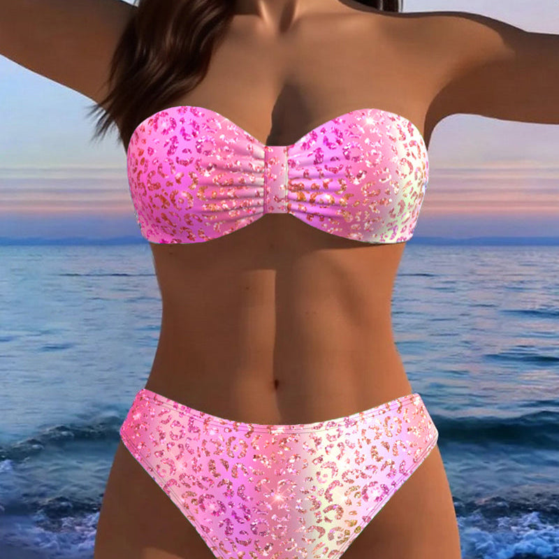 Bikini Impreso Leopardo Bandeau