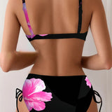 Bikini Triángulo Cordón Impreso Floral