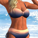 Bikini Motivo Degradado Cordon De Ajuste Moda