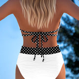 Bikini Escote Profundo Tirantes Lunares Contraste