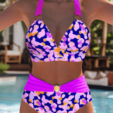 Bikini Estilo Vacaciones Casual de Dos Piezas