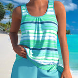 Tankinis a rayas y cuello en U