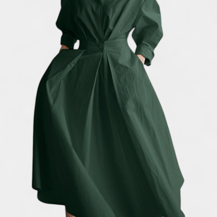 Miriam Vestido Maxi de Manga Larga Retro