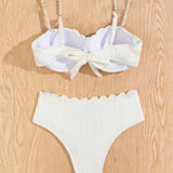 Bikini con Ligueros de Perlas Sexy