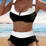 Bikini Bralette Contraste Cintura Alta