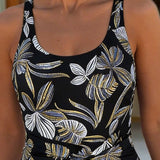 Combinación de Traje de Baño Estilo Resort Impreso
