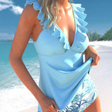 Tankini con borde de volantes