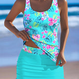 Tankini de Dos Piezas con Estampado Floral