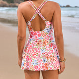Maillot de Baño Plisado Cruzado de Una Pieza
